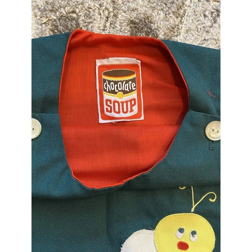 VTG Choc Soup Girls 2T Spelling Green School Bee Jumper Prairie Cottage Core